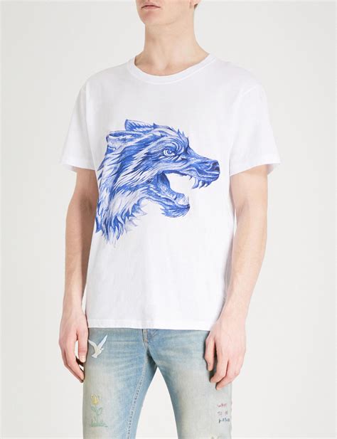 gucci wolf head shirt|gucci jersey t shirt.